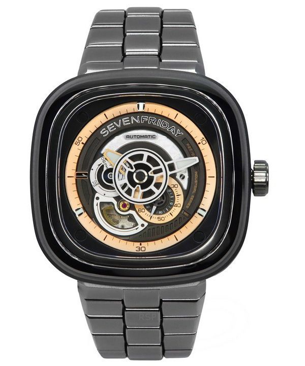 Sevenfriday P-Series Rustfrit Stål Sort Urskive Automatisk P2C/01M SF-P2C-01M Herreur