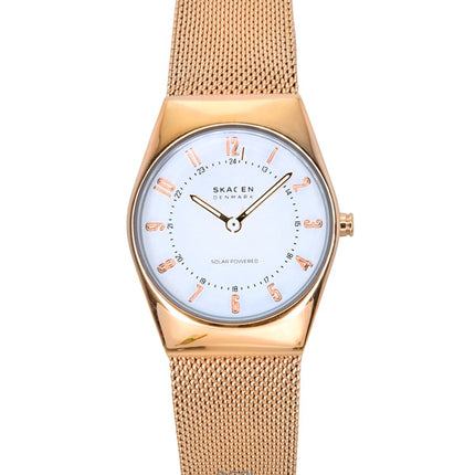 Skagen Grenen Lille Rose Gold Tone Rustfrit Stål White Dial Solar SKW3078 Dameur