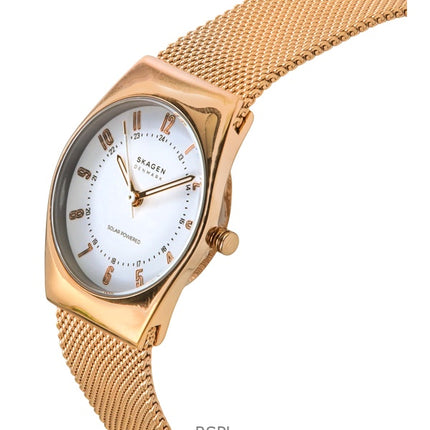 Skagen Grenen Lille Rose Gold Tone Rustfrit Stål White Dial Solar SKW3078 Dameur