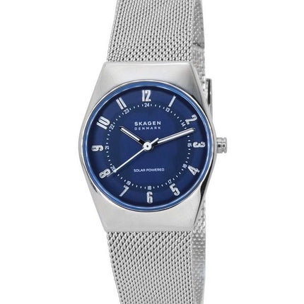 Skagen Grenen Lille Solar Powered Rustfrit Stål Mesh Armbånd Blue Dial SKW3080 Dameur