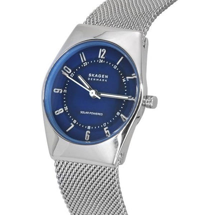 Skagen Grenen Lille Solar Powered Rustfrit Stål Mesh Armbånd Blue Dial SKW3080 Dameur