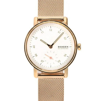 Skagen Kuppel Lille Rose Guld Rustfrit Stål Hvid Urskive Kvarts SKW3099 Dameur