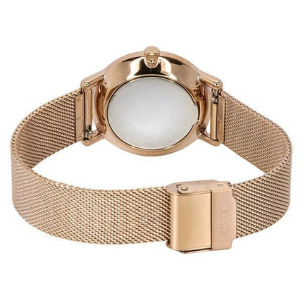 Skagen Kuppel Lille Rose Guld Rustfrit Stål Hvid Urskive Kvarts SKW3099 Dameur