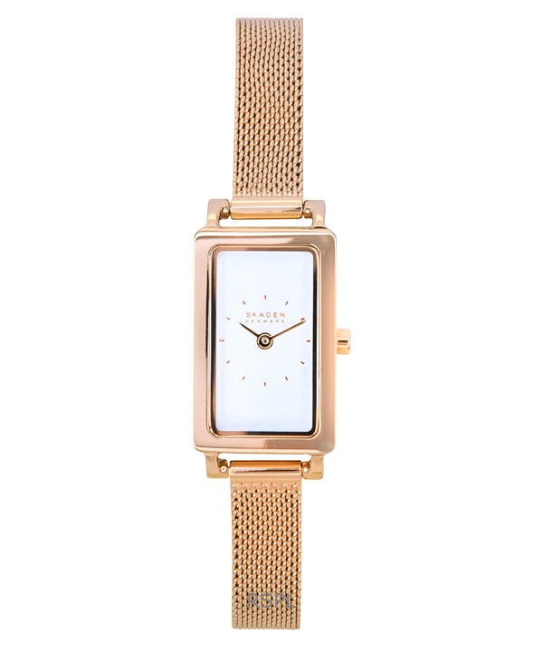 Skagen Hagen Micro Rose Gold Tone Rustfrit Stål Hvid Urskive Kvarts SKW3148 Dameur