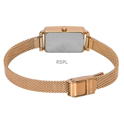 Skagen Hagen Micro Rose Gold Tone Rustfrit Stål Hvid Urskive Kvarts SKW3148 Dameur