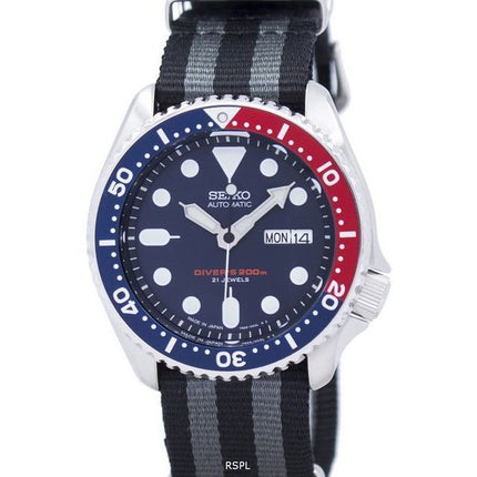 Seiko automatiske dykkerens NATO rem 200M SKX009J1-NATO1 Herreur