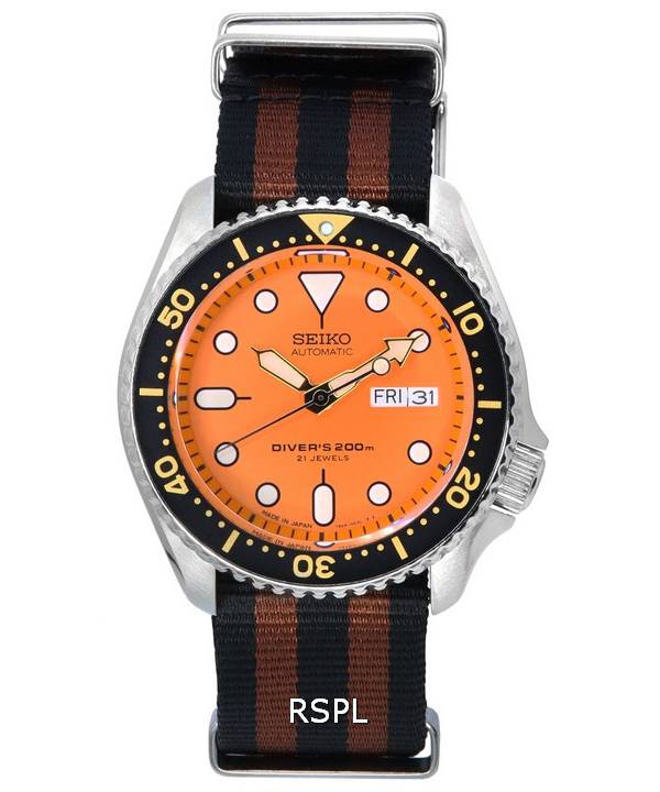 Seiko Orange Dial Automatic Diver's SKX011J1-var-NATO22 200M herreur