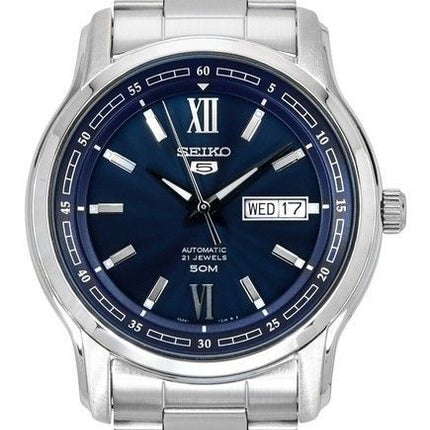 Seiko 5 Analog rustfrit stål blå skive automatisk SNKP17K1 herreur