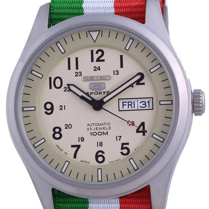 Seiko 5 Sports Military Automatic Japan Made SNZG07J1-var-NATO23 100M Herreur