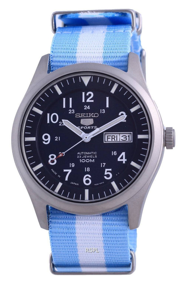 Seiko 5 Sports Automatic Polyester SNZG11J1-var-NATO24 100M Herreur