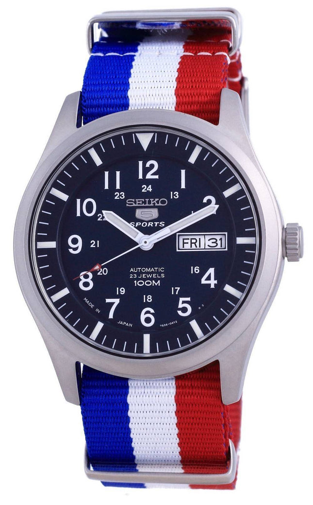 Seiko 5 Sports Automatic Polyester SNZG11J1-var-NATO25 100M Herreur