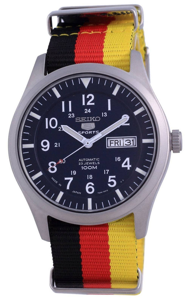 Seiko 5 Sports Automatic Polyester SNZG11J1-var-NATO26 100M Herreur