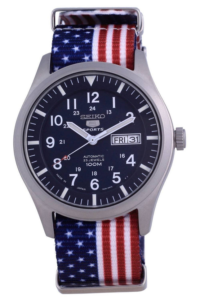 Seiko 5 Sports Automatic Polyester SNZG11J1-var-NATO27 100M Herreur