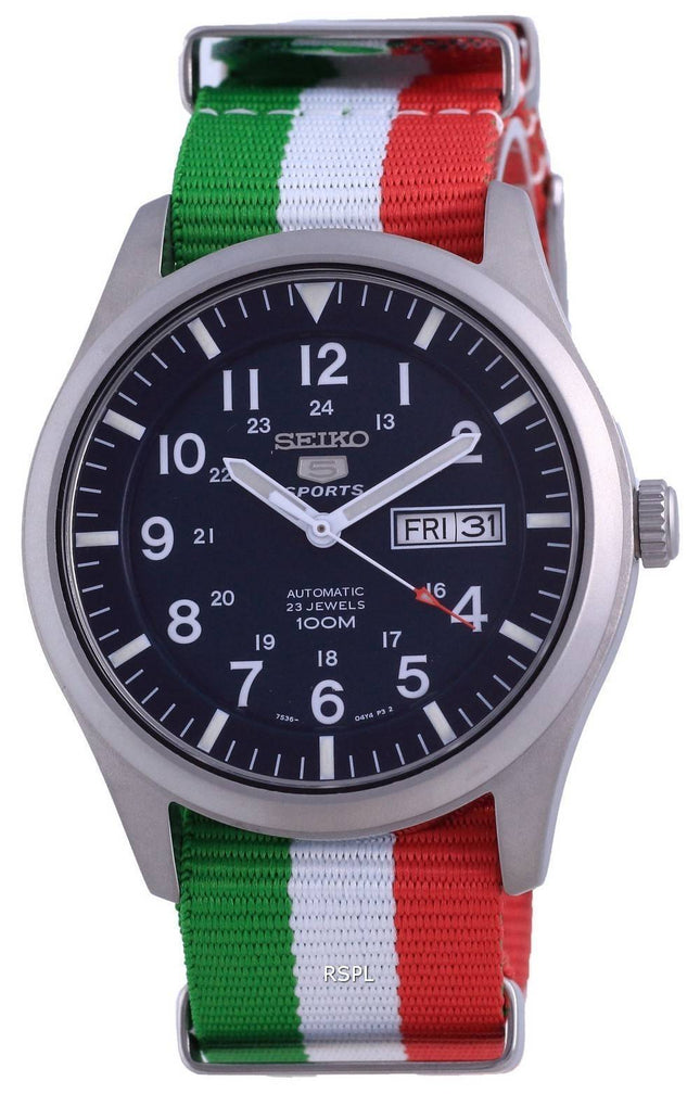 Seiko 5 Sports Automatic Polyester SNZG11K1-var-NATO23 100M Herreur