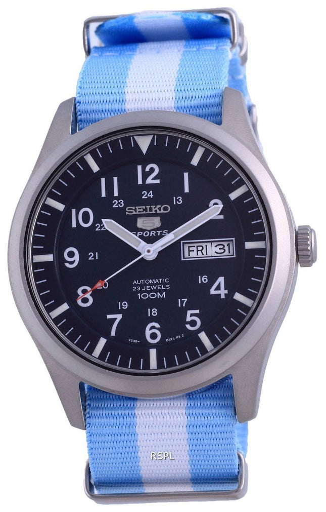 Seiko 5 Sports Automatic Polyester SNZG11K1-var-NATO24 100M Herreur