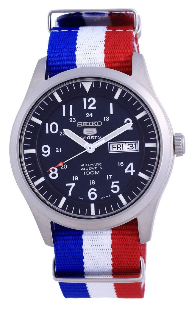 Seiko 5 Sports Automatic Polyester SNZG11K1-var-NATO25 100M Herreur