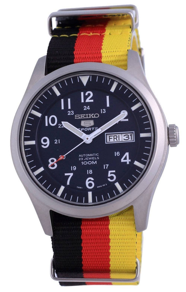 Seiko 5 Sports Automatic Polyester SNZG11K1-var-NATO26 100M Herreur