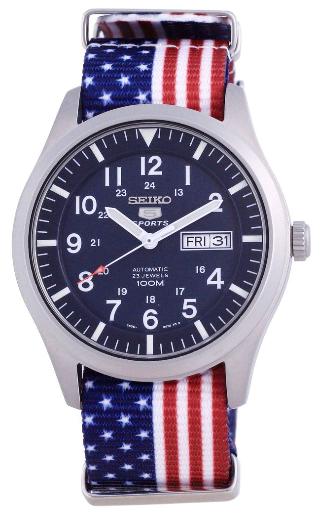 Seiko 5 Sports Automatic Polyester SNZG11K1-var-NATO27 100M Herreur