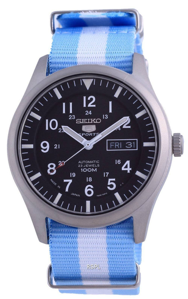 Seiko 5 Sports Automatic Polyester SNZG15J1-var-NATO24 100M Herreur