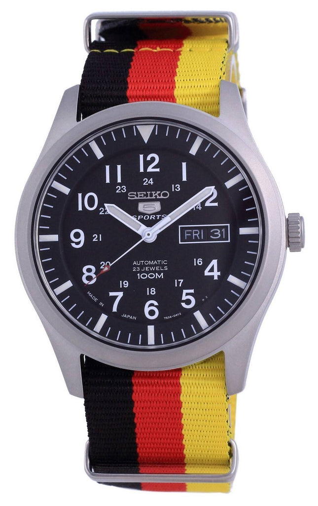 Seiko 5 Sports Automatic Polyester SNZG15J1-var-NATO26 100M Herreur