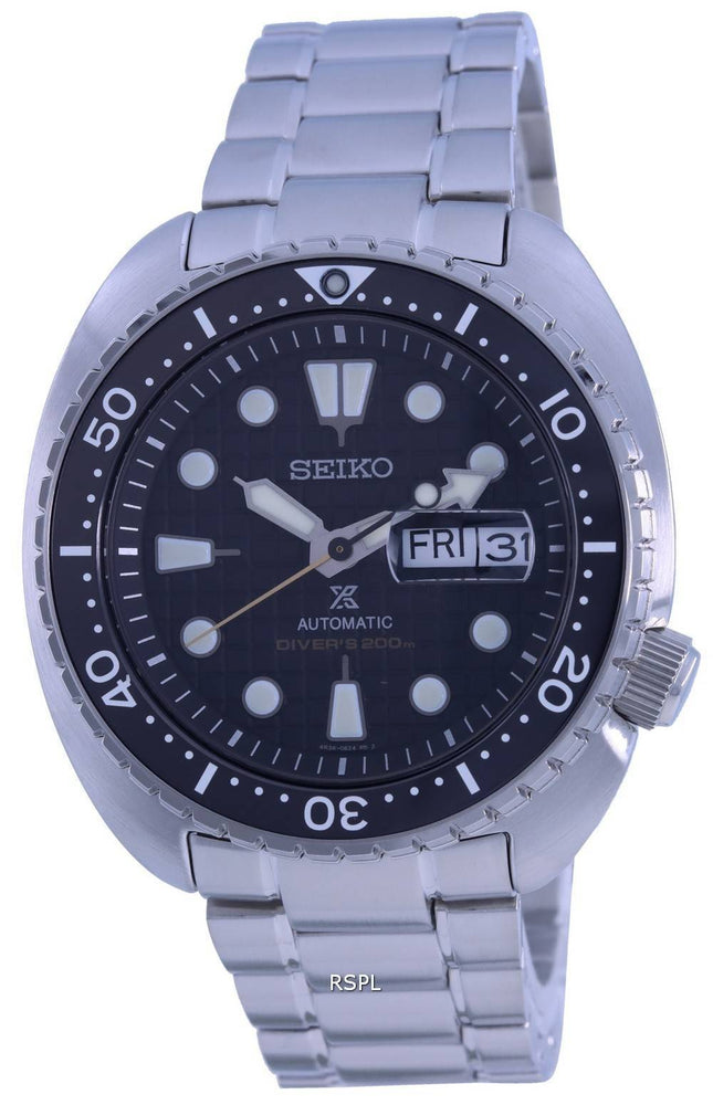 Seiko Prospex King Turtle Black Dial Automatisk dykker SRPE03 SRPE03K1 SRPE03K 200M herreur