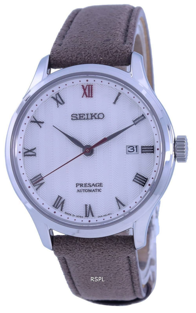 Seiko Presage Zen Garden White Dial LÃ¦derrem Automatisk SRPG25 SRPG25J1 SRPG25J Herreur