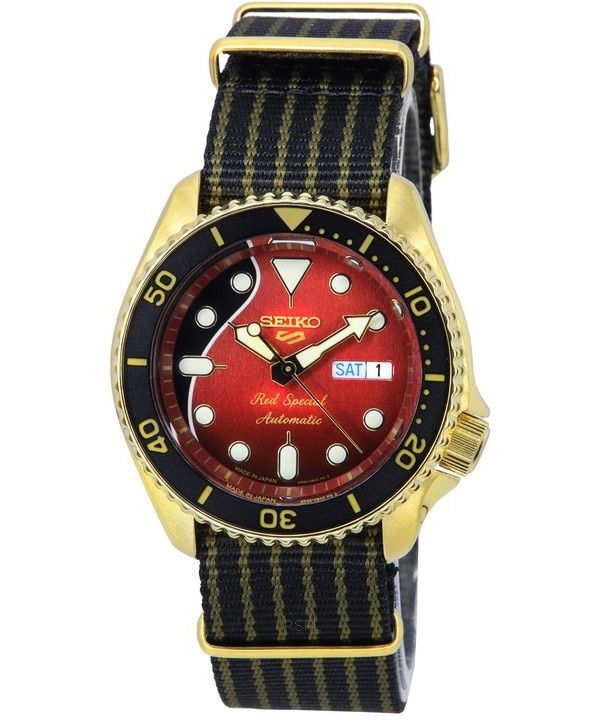 Seiko 5 Sports Brian May Red Special Limited Edition Nylonrem Automatisk SRPH80J1 100M herreur