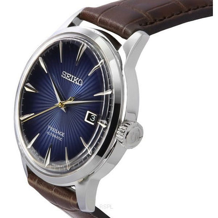 Seiko Presage Cocktail Time Kalvlæderrem Blue Dial Automatisk SRPK15J1 herreur