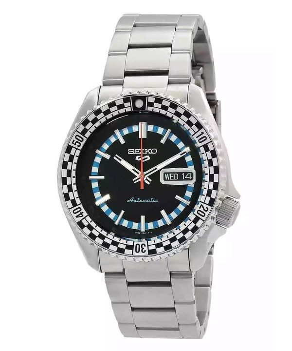 Seiko 5 Sports SKX Series Checker Flag Special Edition sort og hvid skive automatisk SRPK67K1 100M herreur