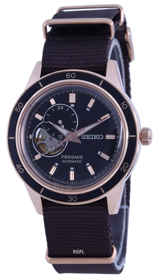 Seiko Presage Style 60&#39,er Open Heart Black Dial Automatisk SSA426 SSA426J1 SSA426J herreur