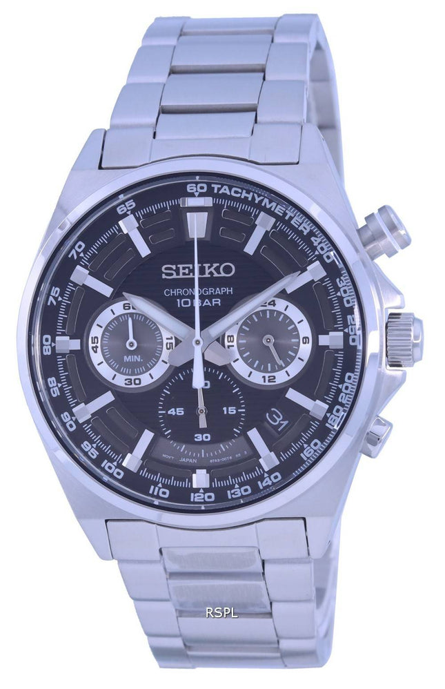 Seiko Neo Sports Chronograph Black Dial Quartz SSB397 SSB397P1 SSB397P 100M herreur