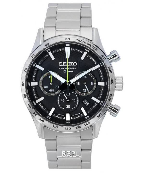 Seiko Urban Sports Chronograph Black Dial Quartz SSB413 SSB413P1 SSB413P 100M herreur