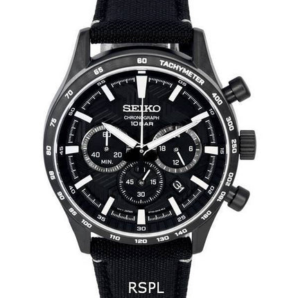 Seiko Urban Sports Chronograph Nylonrem Black Dial Quartz SSB417 SSB417P1 SSB417P 100M herreur