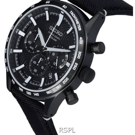 Seiko Urban Sports Chronograph Nylonrem Black Dial Quartz SSB417 SSB417P1 SSB417P 100M herreur