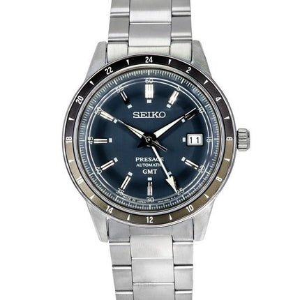 Seiko Presage Style60&#39,s GMT rustfrit stål blå skive automatisk SSK009J1 herreur