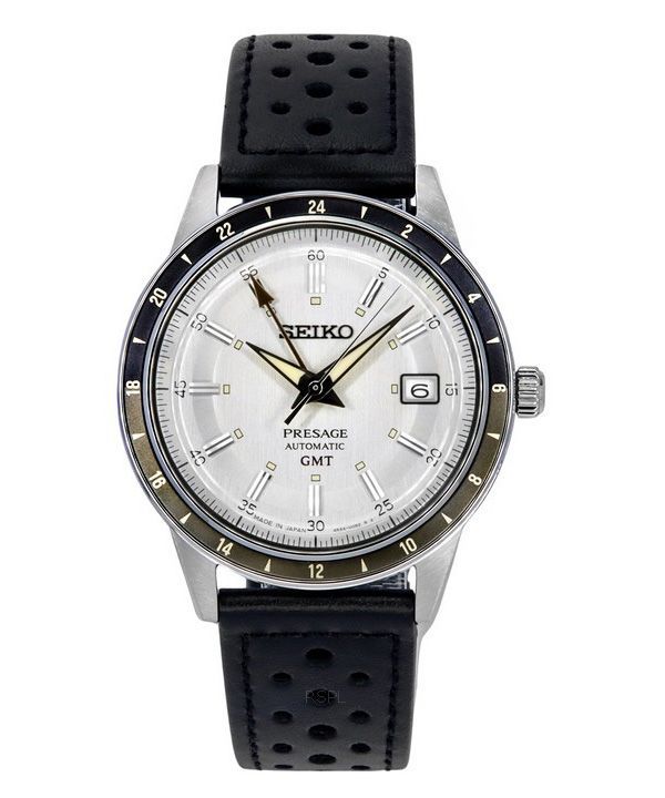 Seiko Presage Style60&#39,s GMT kalvelæderrem Grå skive Automatisk SSK011J1 herreur