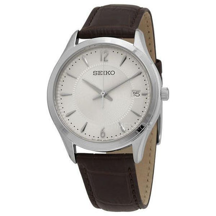 Seiko Nobel Discover More Læderrem Beige Urskive Quartz SUR421P1 100M herreur