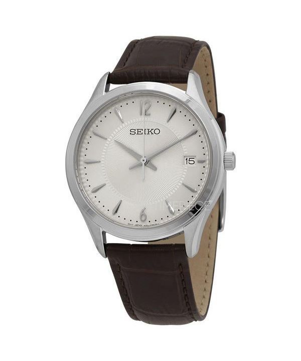 Seiko Nobel Discover More Læderrem Beige Urskive Quartz SUR421P1 100M herreur