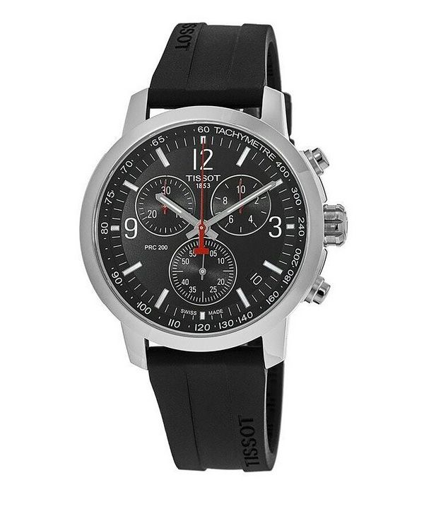 Tissot PRC 200 T-Sport Chronograph Black Dial Quartz Diver&#39,s T114.417.17.057.00 200M herreur