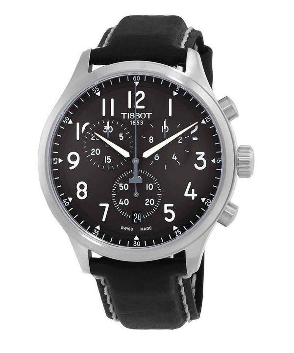 Tissot T-Sport Chrono XL læderrem Antracitskive Quartz T116.617.16.062.00 100M herreur