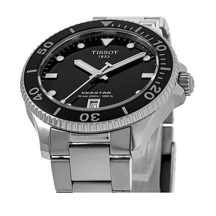 Tissot T-Sport Seastar 1000 rustfrit stål Black Dial Quartz Diver&#39,s T120.210.11.051.00 300M unisex ur