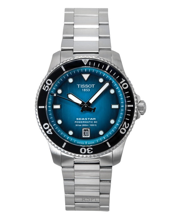 Tissot Seastar 1000 Powermatic 80 turkis urskive automatisk dykker T120.807.11.091.00 300M herreur