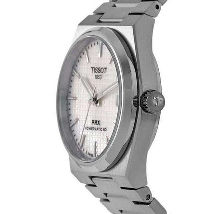 Tissot PRX T-Classic Powermatic 80 hvid perlemorskive automatisk T137.207.11.111.00 100M unisex ur