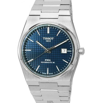 Tissot PRX T-Classic Powermatic 80 rustfrit stål blå skive automatisk T137.407.11.041.00 T1374071104100 100M herreur