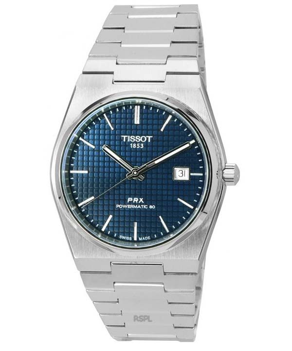 Tissot PRX T-Classic Powermatic 80 rustfrit stål blå skive automatisk T137.407.11.041.00 T1374071104100 100M herreur