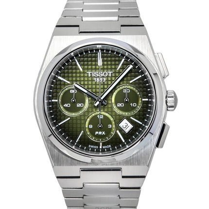 Tissot PRX Chronograph Rustfrit Stål Grøn Urskive Automatisk T137.427.11.091.00 100M herreur