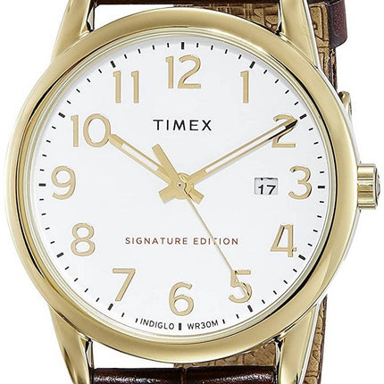 Timex Easy Reader Signature Edition LÃ¦derrem Kvarts TW2R65100 Herreur