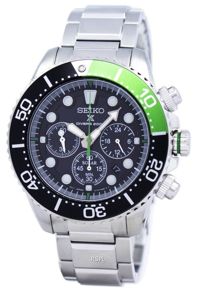 Renoveret Seiko Prospex Diver&#39,s Solar Chronograph SSC615 SSC615P1 SSC615P 200M Herreur