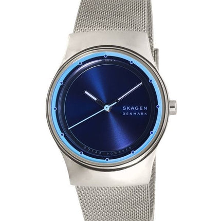 Renoveret Skagen Sol Rustfrit Stål Mesh Ocean Blue Dial Solar Powered SKW3024 Dameur