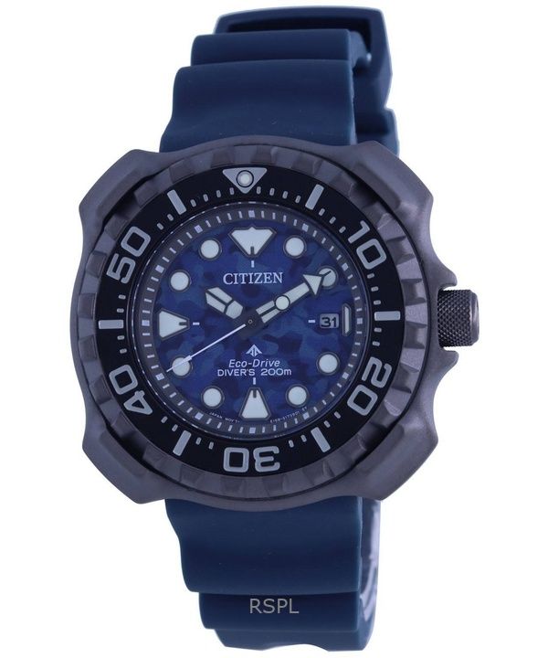 Renoveret Citizen Promaster polyurethanrem Blue Dial Eco-Drive Diver&#39,s BN0227-09L 200M herreur